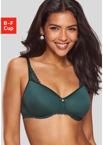 Minimizer-BH Lascana, Damen, Gr. 70, Cup B, gr&uuml;n (tannengr&uuml;n), Microtouch, Obermaterial: 87% Polyamid, 13% Elasthan, BHs Minimizer-BH, mit Spacer-Schalen und B&uuml;gel, Basic Dessous