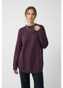 V&eacute;ro Moda Strickpullover VERO MODA "VMPLAZA LS HIGHNECK LONG PULLOVER GA BOO", Damen, Gr. L, winetasting detail:melange, Strick, Obermaterial: 64% Polyester, 19% Polyacryl, 8% Nylon, 5% Wolle, 4% Elasthan, meliert, oversize Po-bedeckend, hoch geschlossener Ausschnitt, Strickb&uuml;ndchen, Pullover Strickpullover