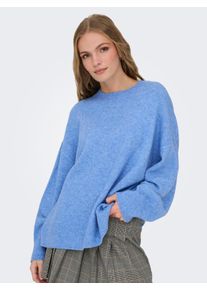 Jacqueline de Yong Strickpullover JDY "JDYSONJA L/S O-NECK PULLOVER KNT NOOS", Damen, Gr. M, provence detail:melange, Strick, Obermaterial: 57% Polyester, 26% Polyacryl, 14% Nylon, 3% Elasthan, meliert, normal, Rundhals, B&uuml;ndchen, Pullover Strickpullover, Materialmix