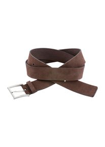 Lederg&uuml;rtel Hugo "Mirto_Sz35", Herren, Gr. 100, braun (schwarz braun 202), Leder, unifarben, G&uuml;rtel Lederg&uuml;rtel, aus Veloursleder mit Logo-Gravur auf der Dornschlie&szlig;e