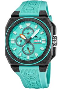 Chronograph Lotus, blau (hellblau), Armbanduhren, Damen, Chronograph, Quarzuhr, Armbanduhr, Herrenuhr, Kautschukband, Datum, Stoppfunktion