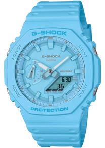Chronograph Casio G-SHOCK, blau (t&uuml;rkis), Armbanduhren, Damen, Chronograph, Quarzuhr,Armbanduhr,Herrenuhr,digital, bis 20bar wasserd.Resinbarmband