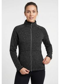 Fleecejacke McKINLEY "Da.-Unterjacke Skeena wms", Damen, Gr. 38, schwarz (m&eacute;lange, schwarz), Fleece, Obermaterial: 100% Polyester, kontrastfarbene Details, meliert, normal, hoch geschlossener Ausschnitt, Raglan&auml;rmel B&uuml;ndchen kontrastfarben, Jacken Fleecejacke