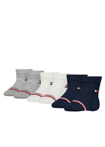 Socken Tommy Hilfiger "TH BABY SOCK 6P ECOM", Jungen, Gr. 15-18, wei&szlig; (wei&szlig;, grau, blau), Materialmix, gestreift, mehrfarbig, Socken Socken, mit ikonischen Streifenakzenten