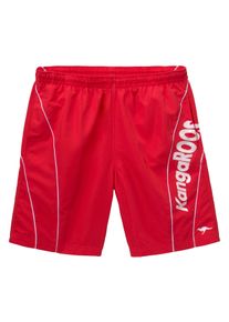 Badeshorts Kangaroos, Herren, Gr. 8, N-Gr, rot, Microfaser, Polyester, unifarben, Badehosen Badeshorts, mit Kangaroos Schriftzug
