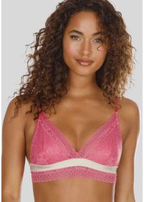 Bralette-BH Vivance "Viola", Damen, Gr. 32, N-Gr, pink (pink, ros&eacute;), Spitze, Obermaterial: 85% Polyamid, 15% Elasthan, BHs Bralette-BH, ohne B&uuml;gel in angesagter Triangle-Schnittform, Dessous