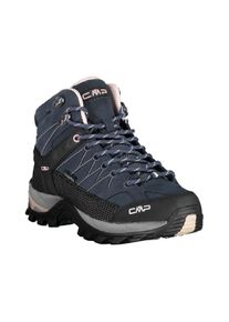 Wanderschuh CMP "RIGEL MID WMN WP TREKKING SHOES", Damen, Gr. 42, blau (navy, rosa), Textil, Veloursleder, Schuhe Wanderschuh, wasserdicht