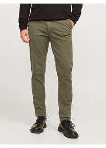 Jack & Jones Chinohose JACK & JONES "JPSTMARCO ARTHUR CHINO SN", Herren, Gr. 28, L&auml;nge 30, gr&uuml;n (olive night), Web, Obermaterial: 97% Baumwolle, 3% Elasthan, unifarben, slim fit kn&ouml;chellang, Hosen Chinohose