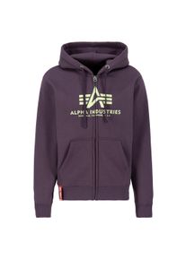 Hoodie Alpha Industries "Basic Zip Hoodie BL", Herren, Gr. S, lila (plum), Obermaterial: 80% Baumwolle, 20% Polyester, regular fit, Sweatshirts Hoodie