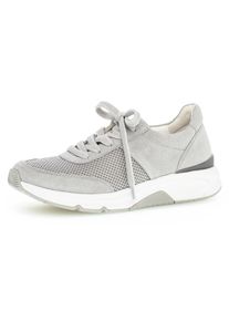 Keilsneaker ROLLINGSOFT, Damen, Gr. 40, grau (hellgrau), Textil, Veloursleder, Schuhe Keilsneaker, in sportivem Design, Freizeitschuh, Halbschuh, Schn&uuml;rschuh