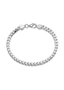 Armband Smart Jewel "Armband Fantasiekette 4-kant diamantiert, massiv, Silber 925" Gr. 21, silber, Armb&auml;nder, Damen, 21, Silber 925 (Sterlingsilber), Armband