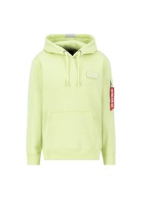 Hoodie Alpha Industries "Red Stripe Hoodie", Herren, Gr. M, gr&uuml;n (arctic lime), Obermaterial: 80% Baumwolle, 20% Polyester, regular fit, Sweatshirts Hoodie