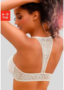 Schalen-BH s.Oliver "Lisette", Damen, Gr. 70, Cup C, beige (creme), Microtouch, Obermaterial: 85% Polyamid, 15% Elasthan, BHs Schalen-BH, mit Vorderverschlu&szlig; und sch&ouml;nem Spitzenr&uuml;cken, Dessous