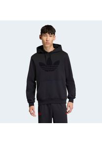 Kapuzensweatshirt adidas originals "MONOGRAM INFILL HOODIE", Herren, Gr. M, schwarz, Obermaterial: 70% Baumwolle, 30% Polyester, angesetztes B&uuml;ndchen, Sweatshirts Kapuzensweatshirt