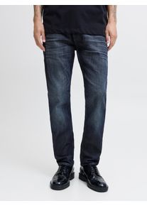 Jack & Jones Tapered-fit-Jeans JACK & JONES "JJIMIKE JJORIGINAL CJ SN", Damen, Gr. 30, L&auml;nge 34, blau (blau denim), Denim/Jeans, Obermaterial: 99% Baumwolle, 1% Elasthan, Abriebeffekte, bequem, Jeans Tapered-fit-Jeans, mit Five-Pocket-Design