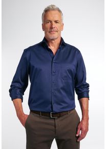 Langarmhemd Eterna "COMFORT FIT", Damen, Gr. 40, Normalgr&ouml;&szlig;en, blau (dunkelblau), Twill, 100% Baumwolle, normal, Manschette, Hemden Langarmhemd, EASY IRON (b&uuml;gelleicht)