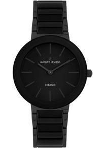 Keramikuhr Jacques Lemans "Monaco", schwarz, Armbanduhren, Damen, Keramikuhr, Quarzuhr, Armbanduhr, Damenuhr, bis 10 bar wasserdicht, analog