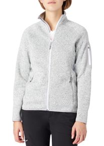 Fleecejacke McKINLEY "Da.-Unterjacke Skeena wms", Damen, Gr. 46, grau (wei&szlig;, grau), Fleece, Obermaterial: 100% Polyester, kontrastfarbene Details, meliert, normal, hoch geschlossener Ausschnitt, Raglan&auml;rmel B&uuml;ndchen kontrastfarben, Jacken Fleecejacke