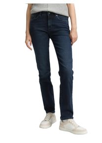 Straight-Jeans Tom Tailor "Style ELVA", Damen, Gr. 28, L&auml;nge 30, blau (blau schwarz denim), Denim/Jeans, Obermaterial: 92% Baumwolle, 6% Polyester, 2% Elasthan. Futter: 65% Baumwolle, 35% Polyester, unifarben, straight fit lang, Jeans Straight-Jeans, mit Stretch