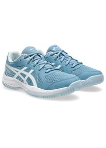 Hallenschuh asics "UPCOURT 6 GS", Jungen, Gr. 39,5, saba blau, wei&szlig;, Textil, Schuhe Hallenschuh, geeignet f&uuml;r Handball&Volleyball, Indoorschuh, nicht abf&auml;rbende Sohle