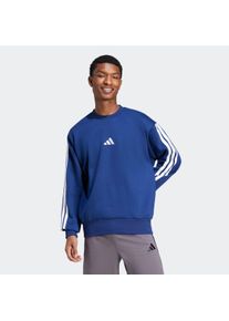 Sweatshirt adidas Sportswear "ESSENTIALS 3-STREIFEN", Herren, Gr. S, blau (dunkelblau, wei&szlig;), Obermaterial: 55% Baumwolle, 36% Polyester, 9% Viskose, normal, Rundhals, angesetztes B&uuml;ndchen, Sweatshirts Sweatshirt