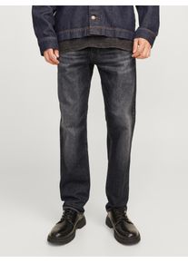 Jack & Jones Regular-fit-Jeans JACK & JONES "JJICLARK JJVINTAGE CB 05", Herren, Gr. 28, L&auml;nge 30, schwarz (schwarz denim), Denim/Jeans, Obermaterial: 98% Baumwolle, 2% Elasthan, Abriebeffekte, regular fit, Jeans Regular-fit-Jeans