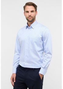 Langarmhemd Eterna "COMFORT FIT", Damen, Gr. 43, Normalgr&ouml;&szlig;en, blau (hellblau), Satin, 100% Baumwolle, normal, Manschette, Hemden Langarmhemd, NON IRON (b&uuml;gelfrei)