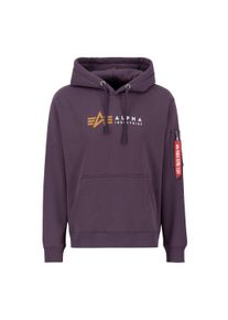 Hoodie Alpha Industries "Alpha Label Hoodie", Herren, Gr. XXL, lila (plum), Obermaterial: 80% Baumwolle, 20% Polyester, regular fit, Sweatshirts Hoodie