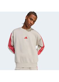 Sweatshirt adidas Sportswear "ESSENTIALS 3-STREIFEN", Herren, Gr. M, wonder alumina, pure ruby, Obermaterial: 55% Baumwolle, 36% Polyester, 9% Viskose, normal, Rundhals, angesetztes B&uuml;ndchen, Sweatshirts Sweatshirt