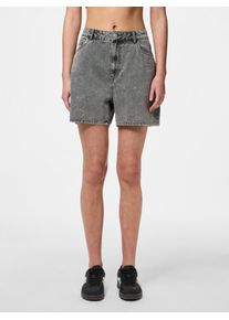 Jeansshorts Pieces "PCABBI MW SHORTS NOOS", Damen, Gr. M (38), N-Gr, blau (light grau denim), Denim/Jeans, Obermaterial: 87% Baumwolle, 8% Viskose, 5% Polyester, unifarben, Jeans Jeansshorts