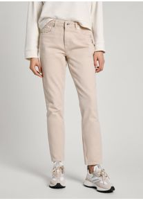 High-waist-Jeans Pepe Jeans "TAPERED JEANS HW", Damen, Gr. 26, L&auml;nge 32, beige, Denim/Jeans, Obermaterial: 100% Baumwolle, gerade, unten schmal lang, Jeans High-waist-Jeans