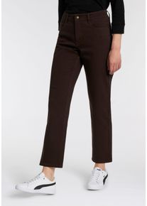 Bequeme Jeans MAC "Stella", Damen, Gr. 46, L&auml;nge 34, braun (deep braun ppt), Denim/Jeans, Obermaterial: 95% Baumwolle, 3% Polyester, 2% Elasthan, comfort fit kn&ouml;chellang, Jeans Bequeme Jeans, Gerader Beinverlauf