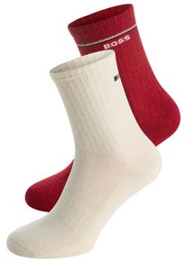 Socken BOSS "2P QS Iconic CC W", Damen, Gr. 35-38, dunkelrot 601, Baumwollmischung, elastisch, Socken Socken, mit BOSS-Logoschriftzug