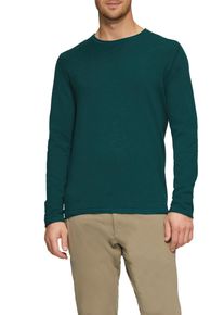 Rundhalspullover s.Oliver, Herren, Gr. S, blau (schwarz petrol), Obermaterial: 100% Baumwolle, unifarben, regular fit taillenbedeckt, Rundhals, gerader Abschluss, Pullover Rundhalspullover, mit Rundhalsausschnitt