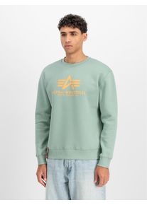 Sweatshirt Alpha Industries "Basic Sweater", Herren, Gr. XXL, frost gr&uuml;n, angeraute Sweatware, Obermaterial: 80% Baumwolle, 20% Polyester, bedruckt, normal normal, Rundhals, Rippb&uuml;ndchen, Sweatshirts Sweatshirt, Baumwollmischung, regular fit
