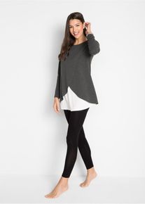 bonprix Bequemes Set aus Stillshirt und Leggings, schwarz, Gr.40/42 (M), Bequemes Umstandsset f&uuml;r die Schwangerschaft und danach