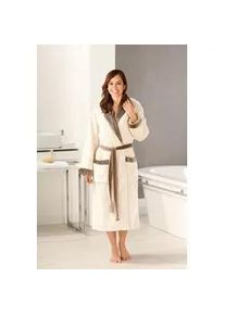 G&ouml;zze Unisex-Bademantel G&Ouml;ZZE "Seidenfeeling, ideal f&uuml;r Sauna & Spa, Hotelbademantel, Morgenmantel" Gr. XXL, wei&szlig; (wollwei&szlig;), L:125cm, Wellsoft-Microfaser, Hausm&auml;ntel, f&uuml;r Damen & Herren, mit edlem Glanz, lang