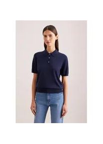 Strickpullover Seidensticker, Damen, Gr. XS, dunkelblau, 90% Wolle, 10% Seide, regular fit, Pullover Strickpullover, Polo