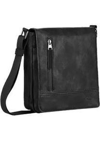 Umh&auml;ngetasche Camel Active "Traces", Damen, Gr. B/H/T: 20,5cm x 24cm x 6,5cm, schwarz, Polyurethan, Taschen Umh&auml;ngetasche, aus Lederimitat, funktional mit vielen F&auml;chern & hochwertigem Gurtband