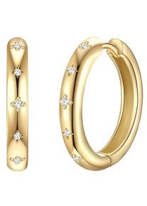 Glanzst&uuml;cke M&uuml;nchen Glanzst&uuml;cke M&uuml;nchen Ohrringe - Sterling Silber Creolen Zirkonia - Gr. unisize - in Gold - f&uuml;r Damen