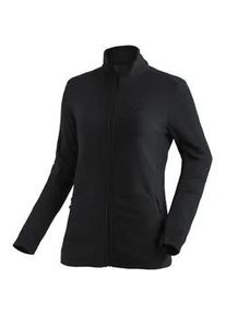 Fleecejacke Maier Sports "Denise Jacket W", Damen, Gr. 40, schwarz, 100% Polyester, hoch geschlossener Ausschnitt, Jacken Fleecejacke, Damen Midlayer, atmungsaktiv schnelltrocknend, Full-Zip, Regular fit