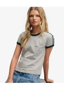 Superdry Damen Athletic Essentials Ringer-t-shirt mit Grafik Grey - Gr&ouml;&szlig;e: 36 210242150239807Q030