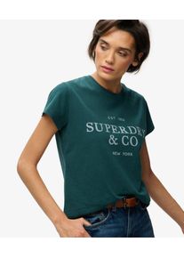 Superdry Damen Luxe Casual Classic T-shirt Green - Gr&ouml;&szlig;e: 44 21024215024208UM025