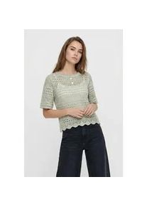 Jacqueline de Yong Kurzarmpullover JDY "JDYSUN LAY 2/4 PULLOVER KNT NOOS", Damen, Gr. M, desert sage, Strick, Obermaterial: 100% Polyacryl, unifarben, h&uuml;ftlang, Rundhals, Pullover, Strukturstrick