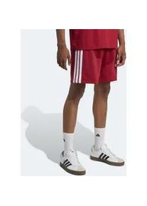 Shorts Adidas SPORTSWEAR "ESSENTIALS 3-STREIFEN FRENCH TERRY", Herren, Gr. XL, N-Gr, active maroon, wei&szlig;, Obermaterial: 55% Baumwolle, 36% Polyester, 9% Viskose, Hosen Shorts, f&uuml;r Laufaktivit&auml;ten und sportliche Anl&auml;sse, mit Kordelverschluss