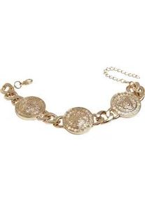 Armband Urban Classics "Urban Classics Unisex Big Plate Bracelet" Gr. L, gold, Armb&auml;nder, Damen, L/XL, Zink, Armband