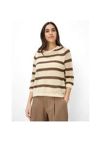 Strickpullover Brax "Style NALA", Damen, Gr. 46, braun, Strick, 100% Baumwolle, Rundhals, Pullover Strickpullover