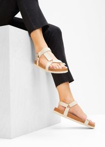 bonprix Sandalen mit leicht geformtem Fu&szlig;bett, beige, Gr.40, Modische Sandale im sportiven Look, aus Vegan