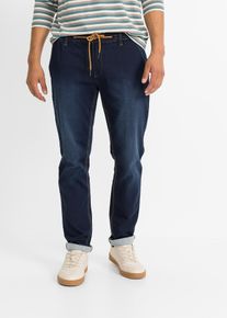 bonprix Regular-Fit Jeans-Jogger mit Dehnbund Tapered, blau, Gr.62, Kernige Sweat-Schlupfjeans im Vintage Look, 73% Baumwolle