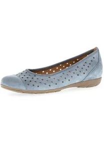 Ballerina Gabor, Damen, Gr. 37, blau (jeansblau), Nubukleder, Schuhe Ballerina, Slipper, Businessschuh, Halbschuh mit Hovercraft Luftkammerlaufsohle